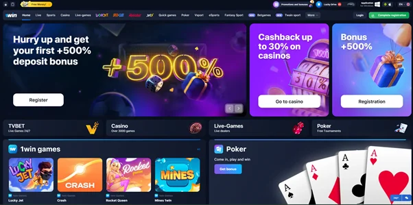 1win twain sport bets