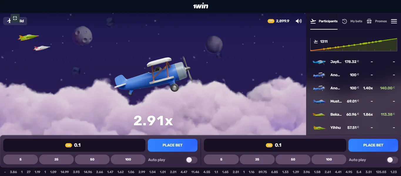 Aviatrix crash game 1win