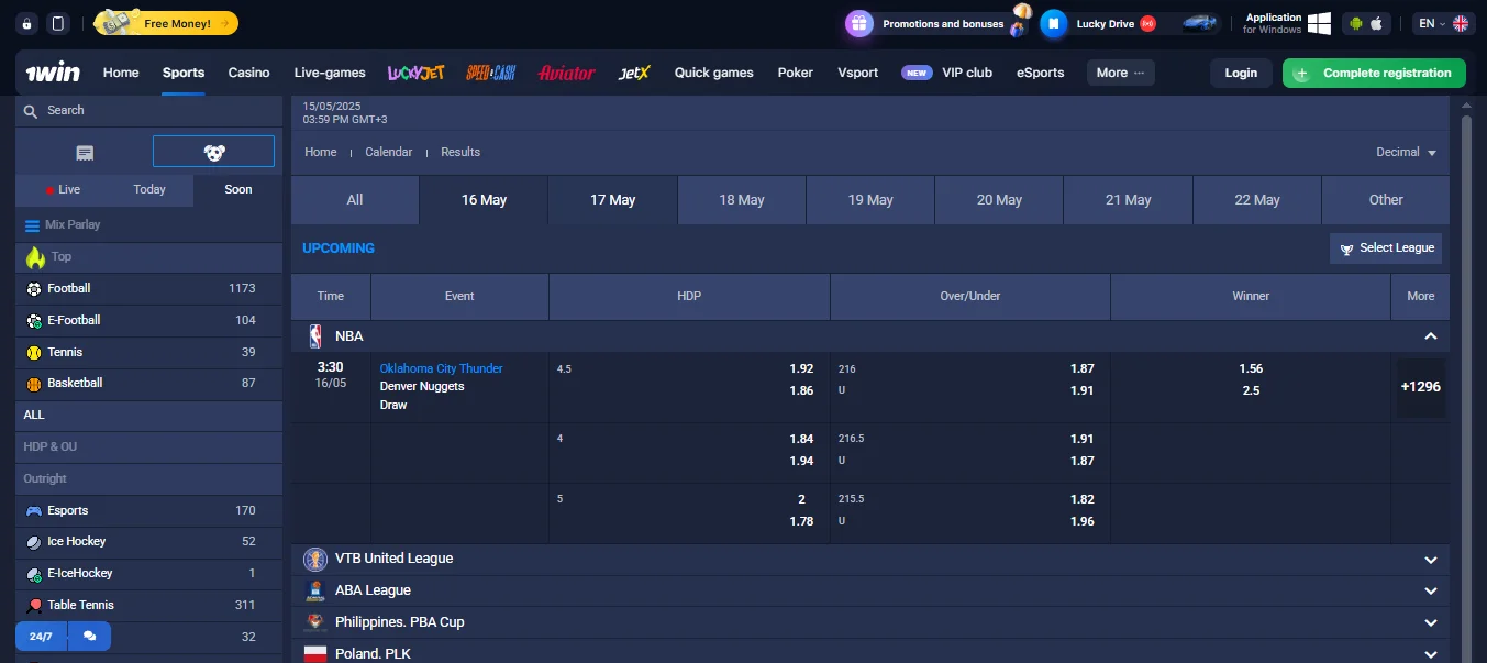 1win basketball bets